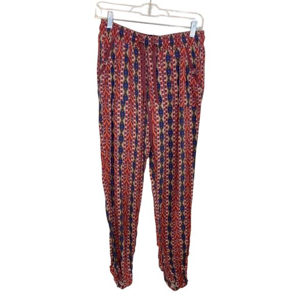 Rewash LA Red Jogger Hippie Woodstock Boho Tribal Print Festival  Pants - Picture 1 of 4
